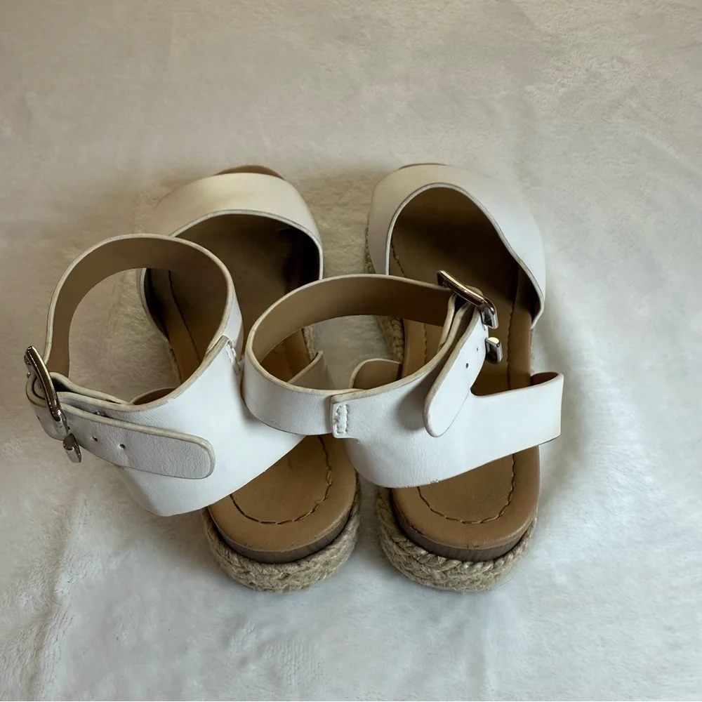 Soda White Wedge Sandals